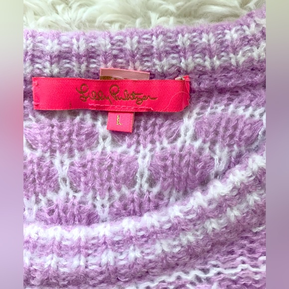 Lilly Pulitzer Corabelle Sweater Purple Iris Honeycomb - Picture 7 of 15